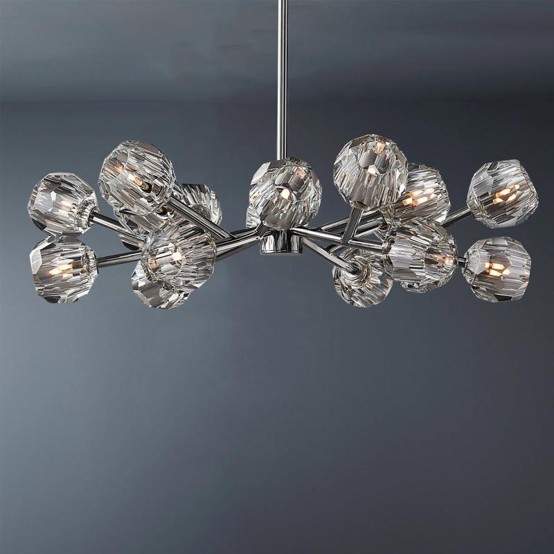 Boule De Multi-faceted Cut Clear Crystal Ball Chandelier 18-Light 36"-konalight