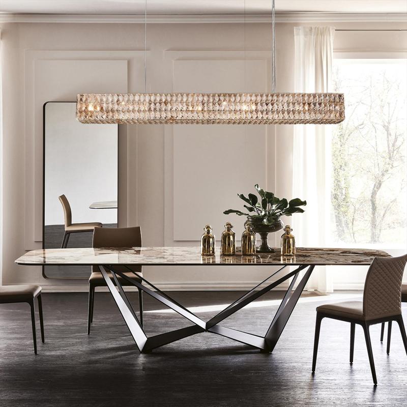 Light Luxury Crystal Linear Chandelier 49"-konalight