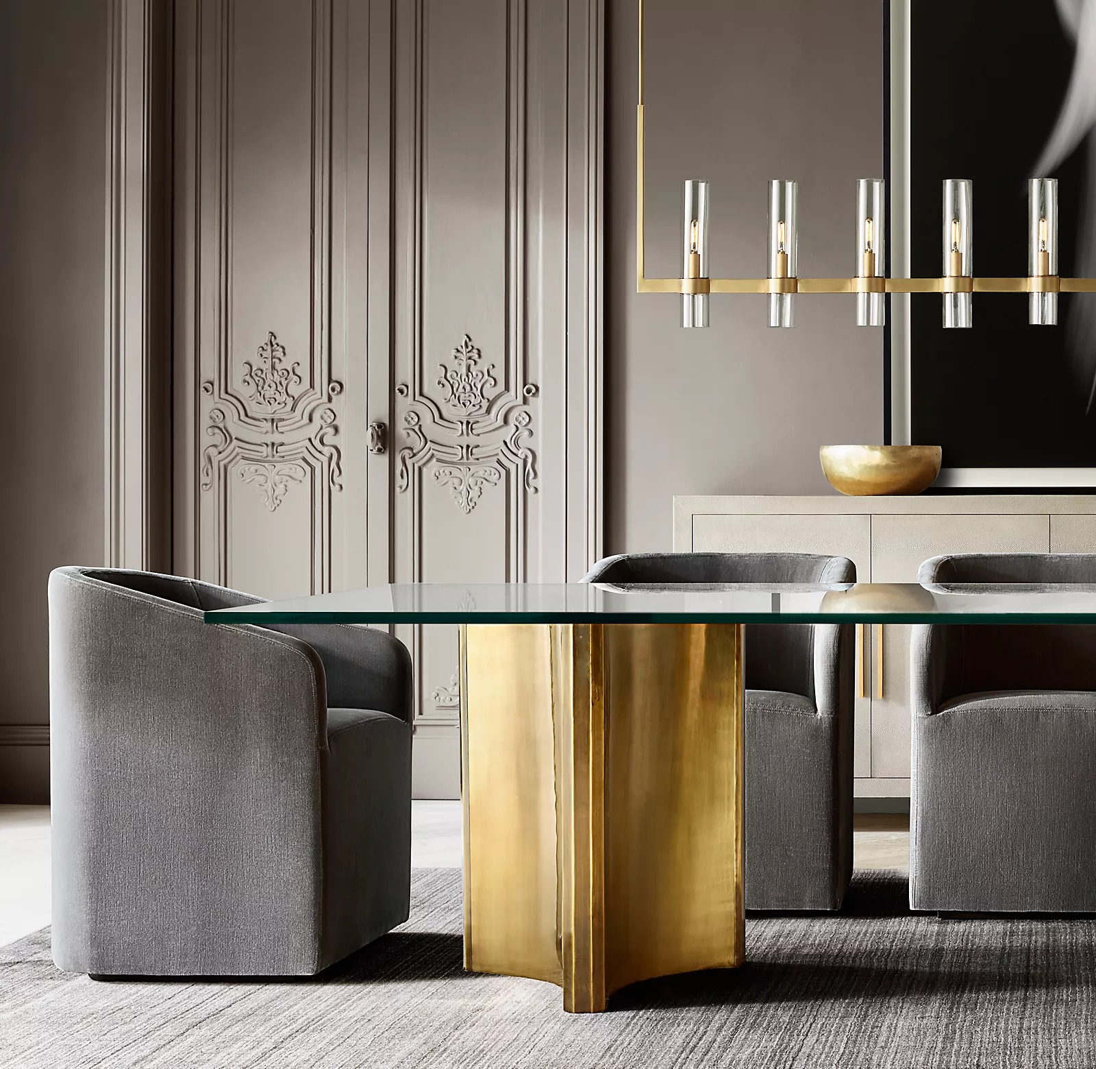 Ravelle Linear Glass Chandelier 71"-konalight