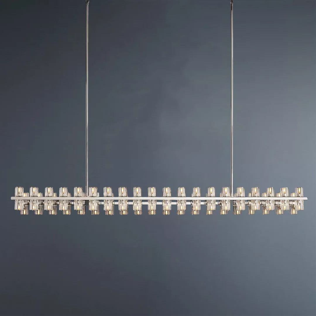 Arcachon Wine Glasses Led Rectangular Crystal  Chandelier 72"-konalight