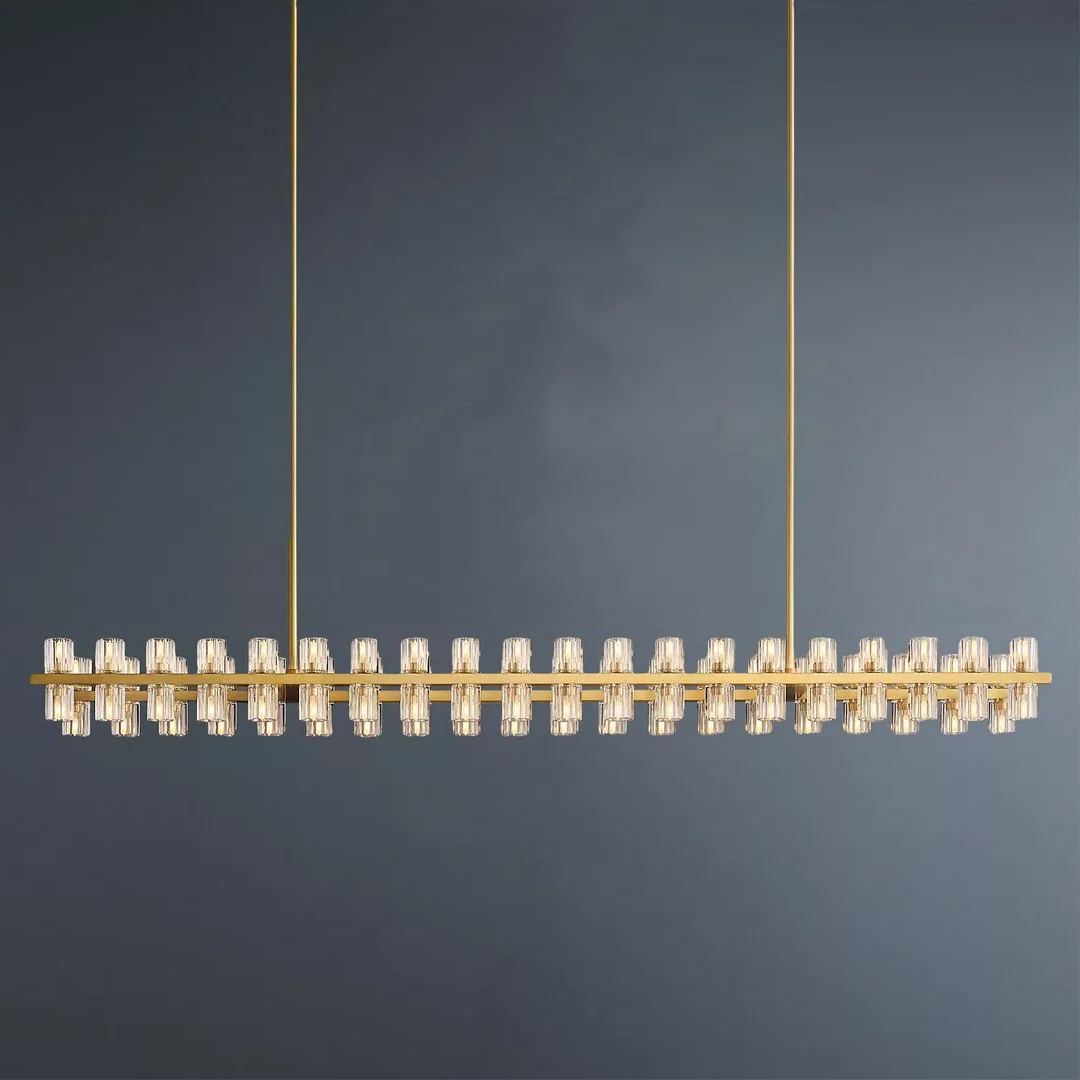 Arcachon Wine Glasses Led Rectangular Crystal  Chandelier 72"-konalight