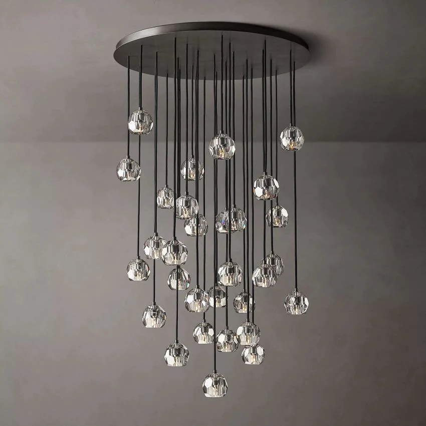 Boule De  Crystal Round Cluster Chandelier D 40"-konalight