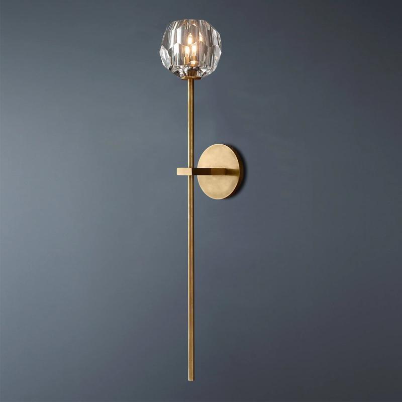 Boule De  Long Rod Crystal Wall Sconce-konalight