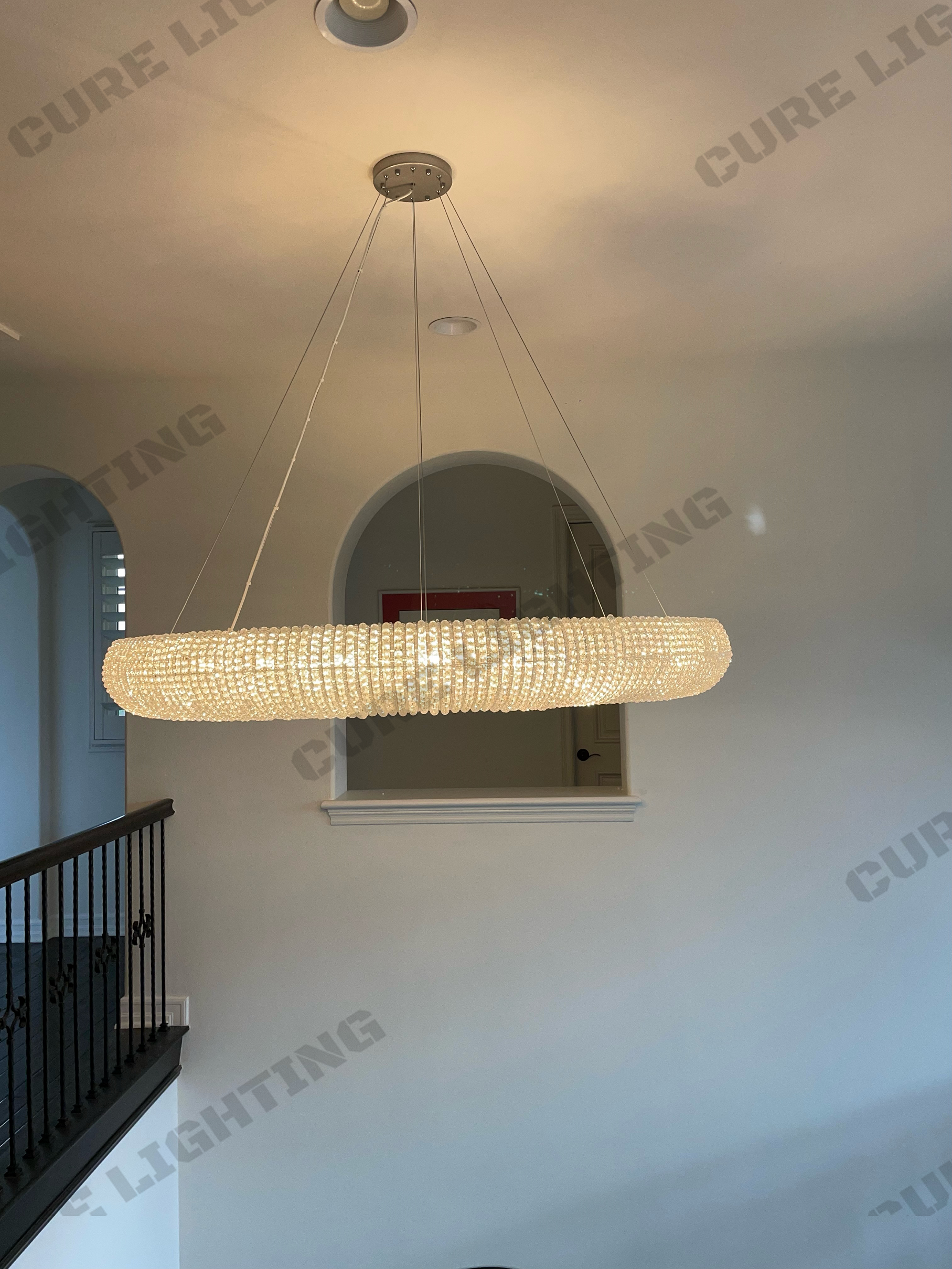 Round Halo Chandelier With Clear Crystal 32"/41"/59"-konalight