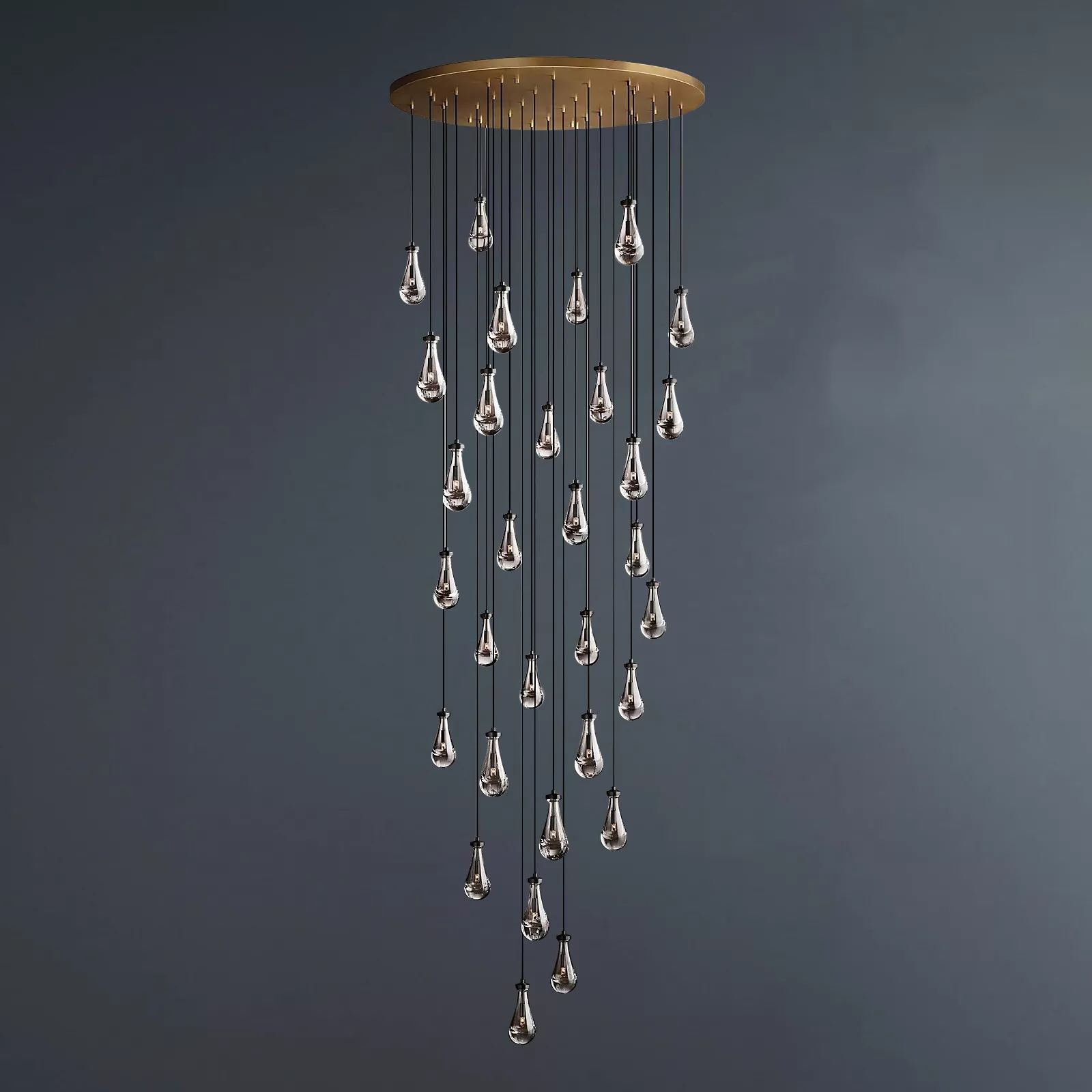 Raindrop Round Chandelier 60"-Cure Lighting