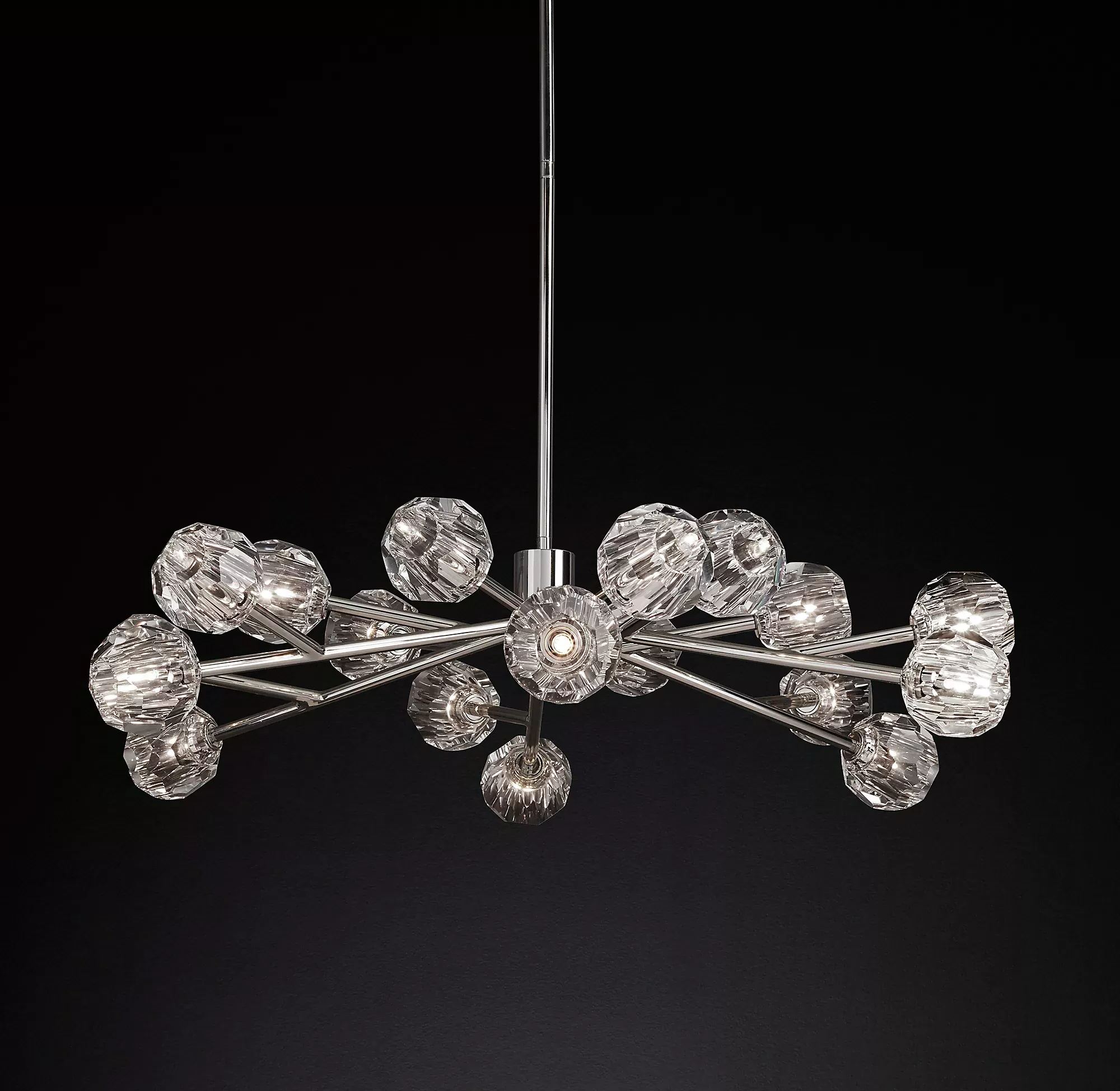 Boule De Crystal Ball Clear Glass Round Chandelier 48"-konalight