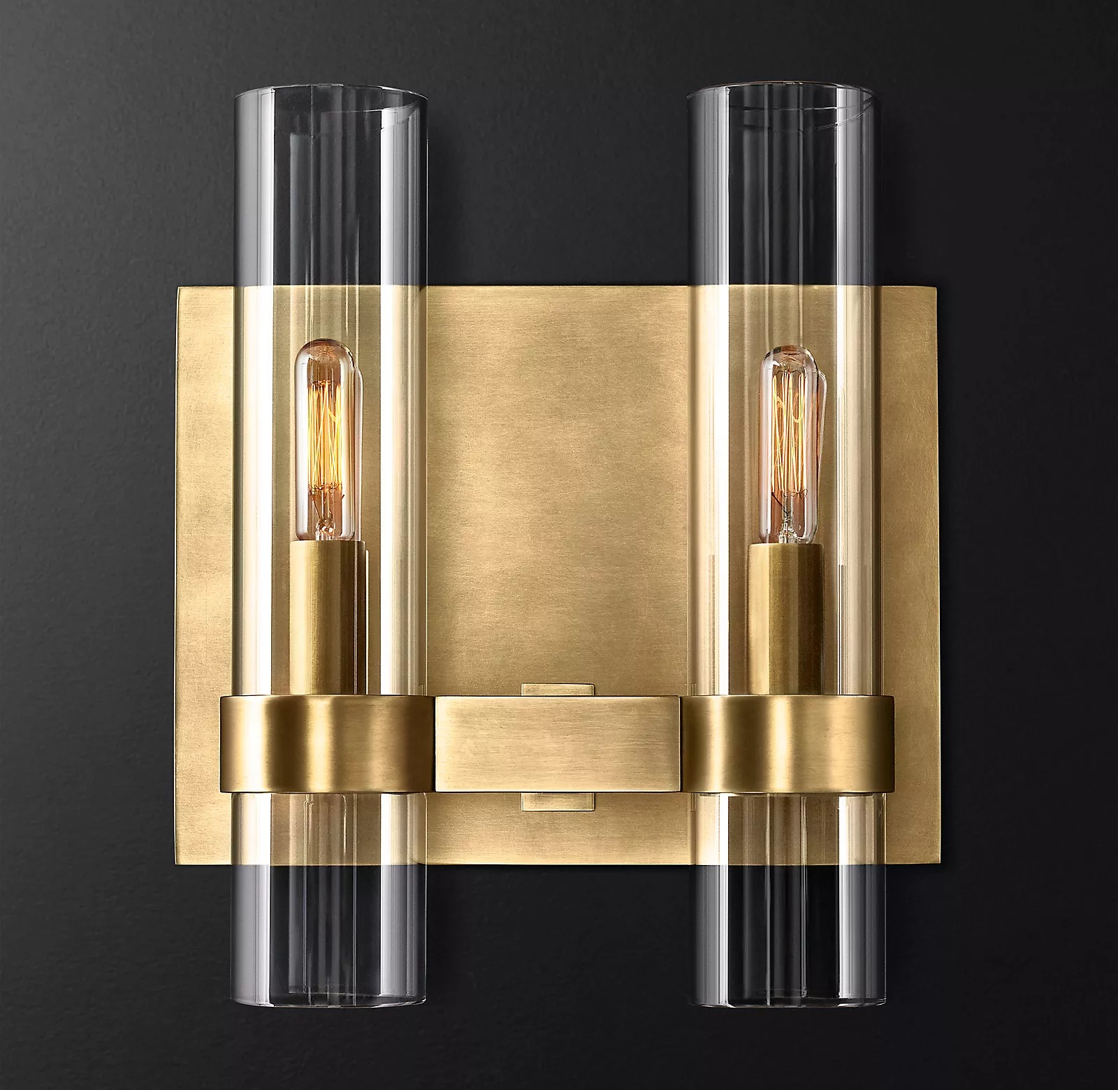 Ravelle Double Head Glass Wall Sconce-konalight