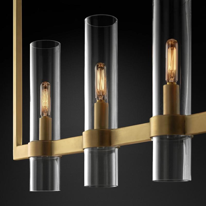 Glass Tube Linear Chandelier 7-Light 59"-konalight