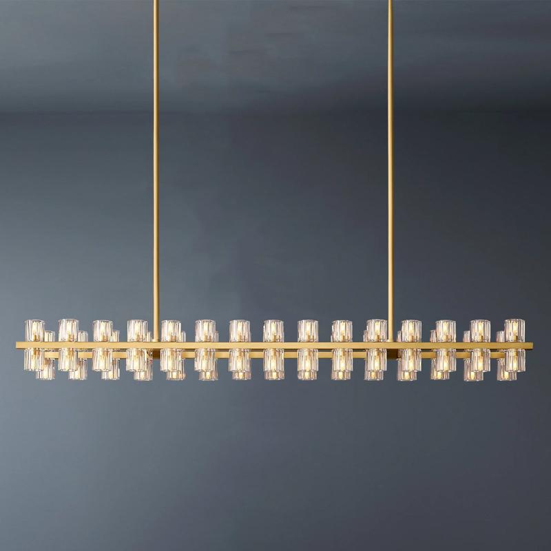 Luxury Crystal Linear Chandelier 60-Light 54"-konalight