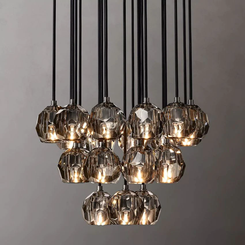 Boule De  Crystal Round Cluster Chandelier D 24"-konalight