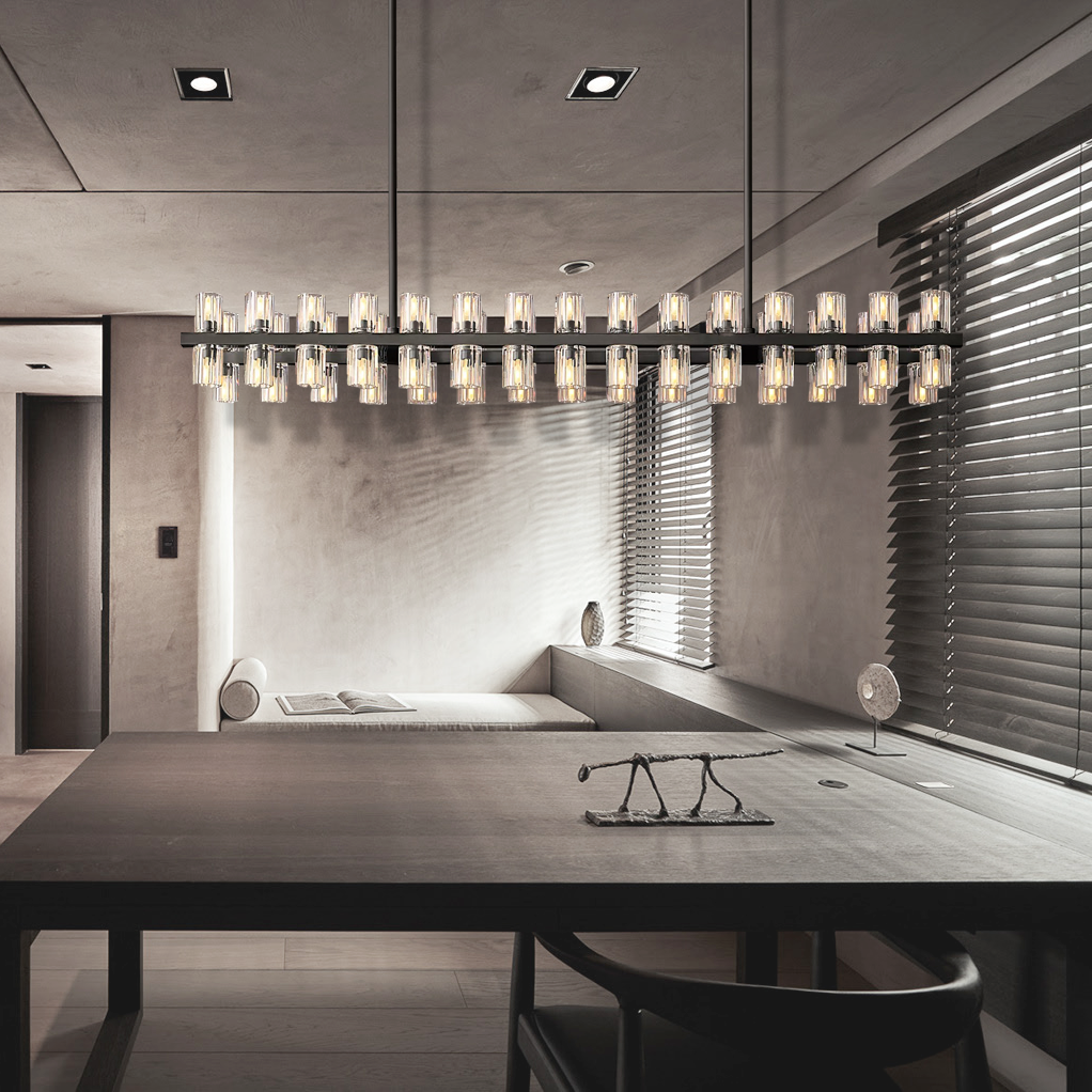 Arcachon Led Rectangular Crystal  Chandelier 54"-konalight