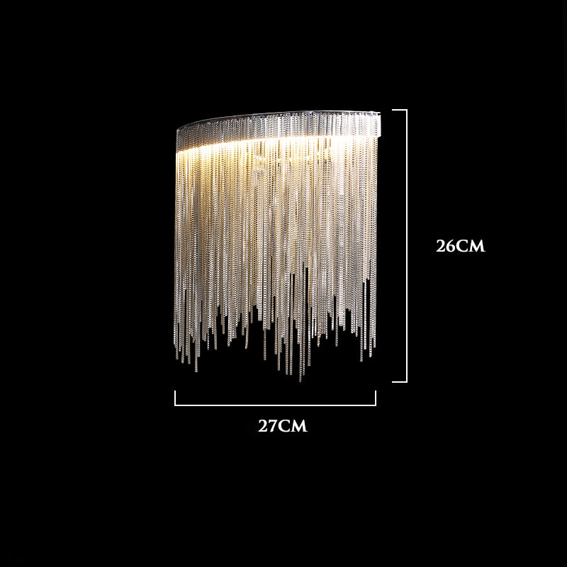 Modern ARC Aluminum Chain Wall Sconce-konalight