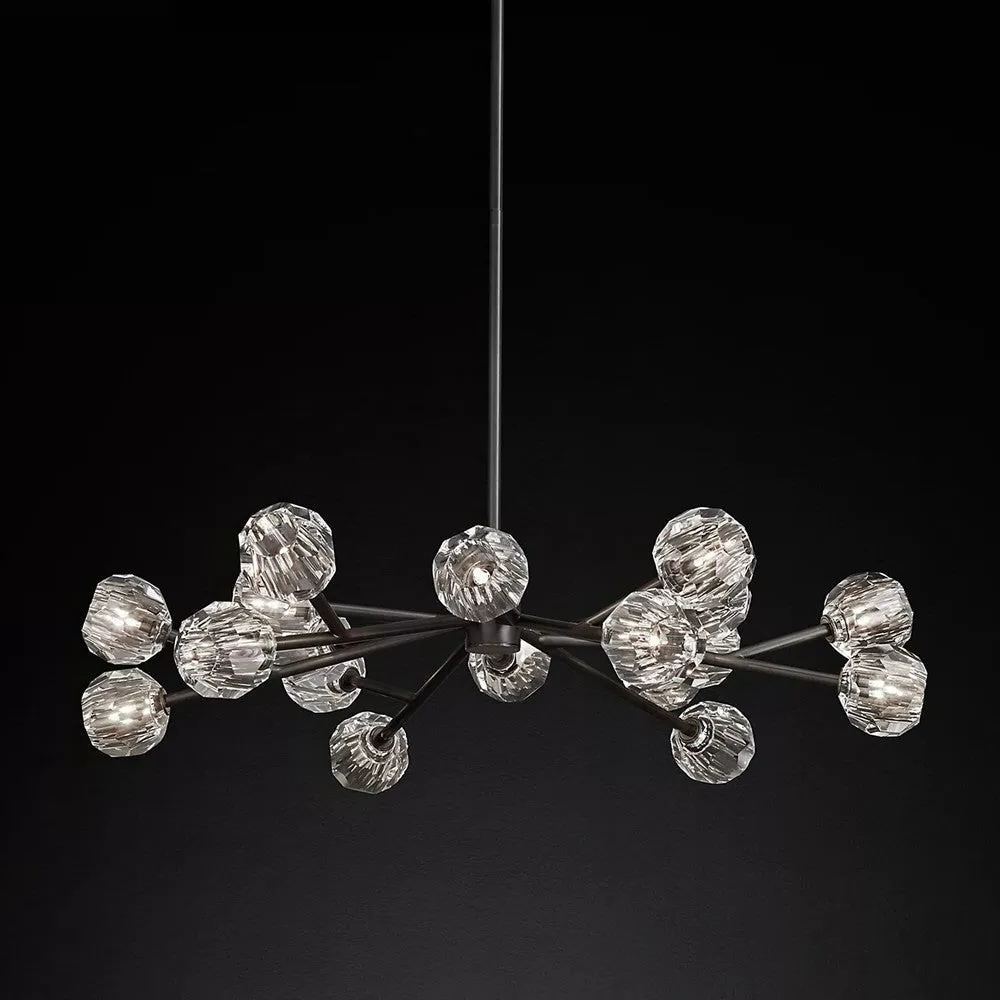 Boule De Crystal Ball Clear Glass Round Chandelier 48"-konalight