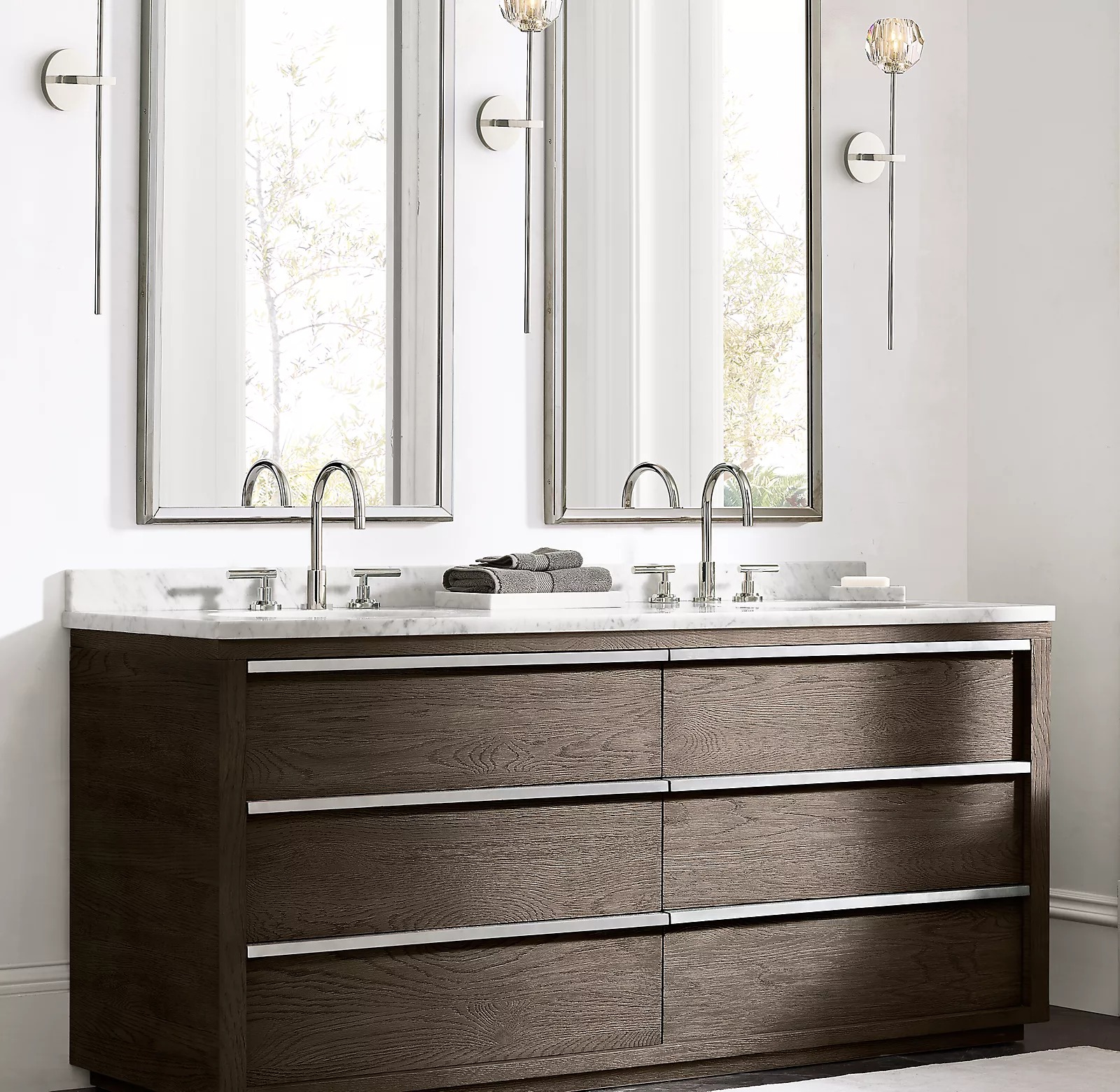 Boule De Crystal Ball Clear/Smoke Glass Grand Wall Sconce-konalight