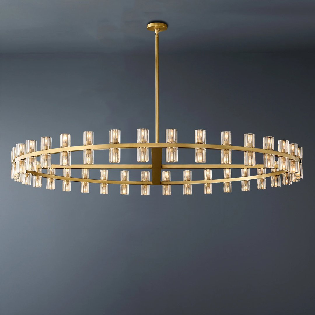 Arcachon Wine Glasses Led Round Crystal  Chandelier 60" -konalight