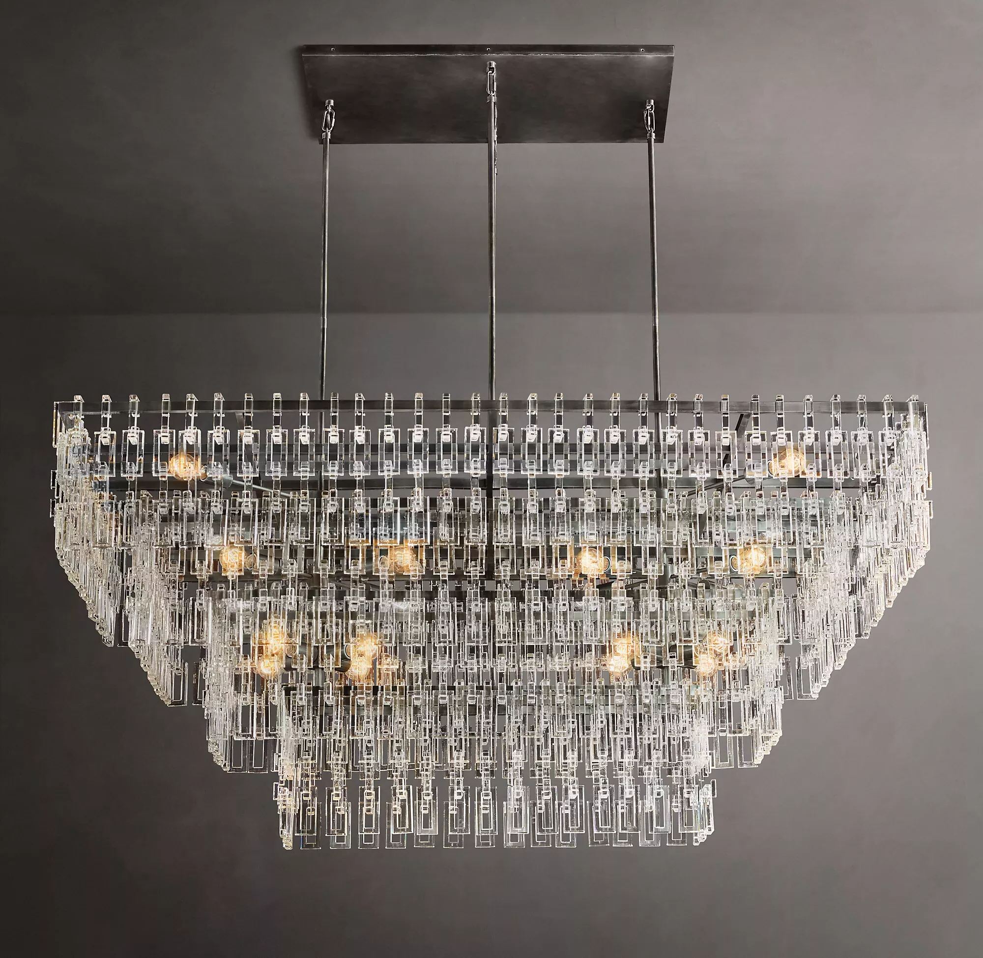 Marignan Tiered Rectangular Chandelier 72"-konalight