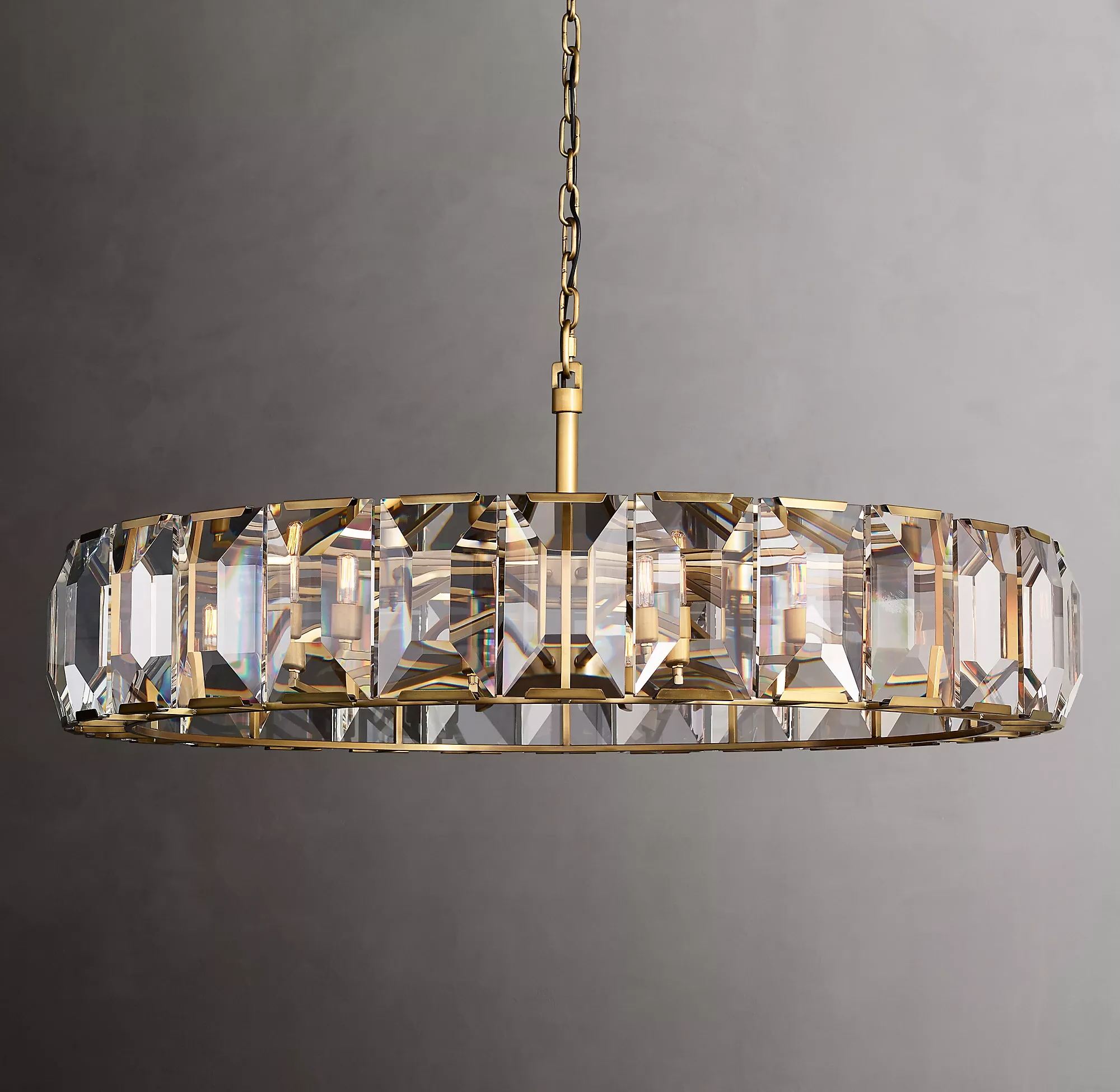 Harlow Crystal Round Chandelier 60"-Cure Lighting