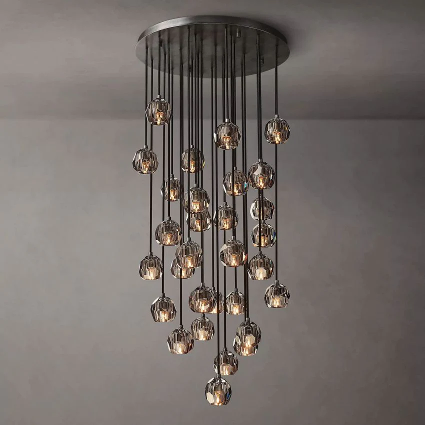 Boule De  Crystal Round Cluster Chandelier D 30"-konalight