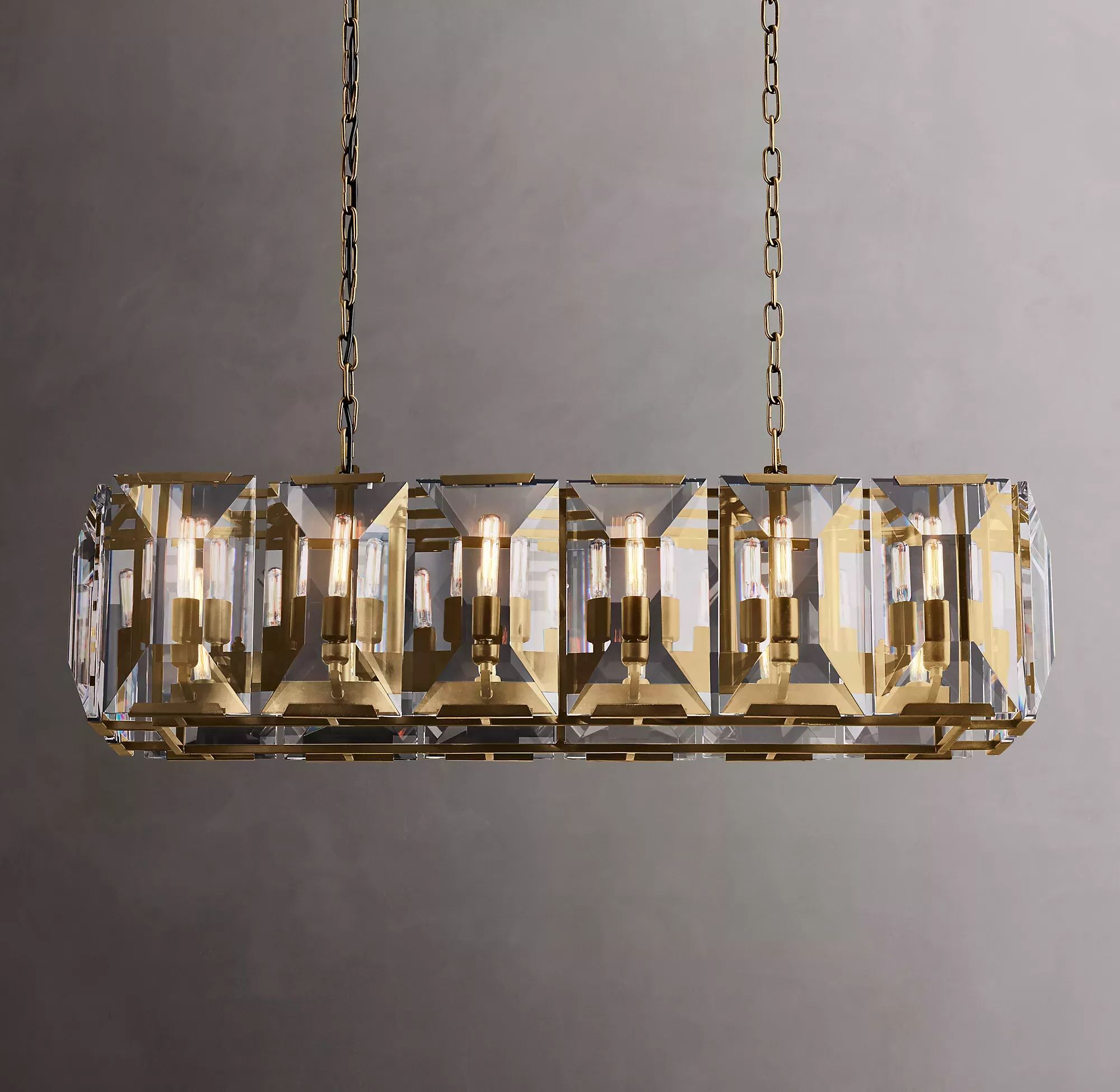 harlow crystal rectangular chandelier