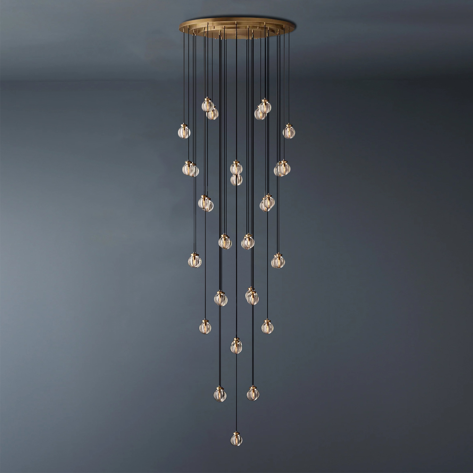 Pearl Round Chandelier Vintage Light Fixture 48"-konalight