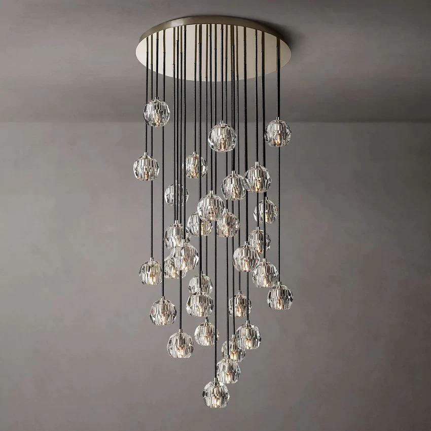 Boule De  Crystal Round Cluster Chandelier D 30"-konalight