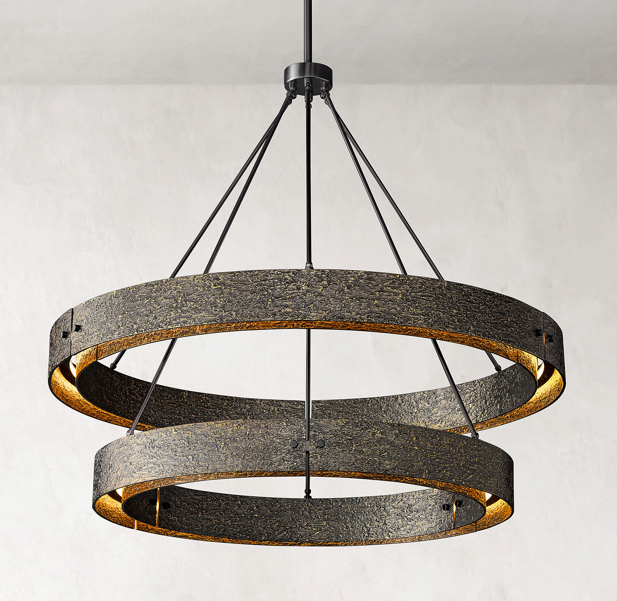 Vouvray 2-tier Round Brass Chandelier D48"-konalight
