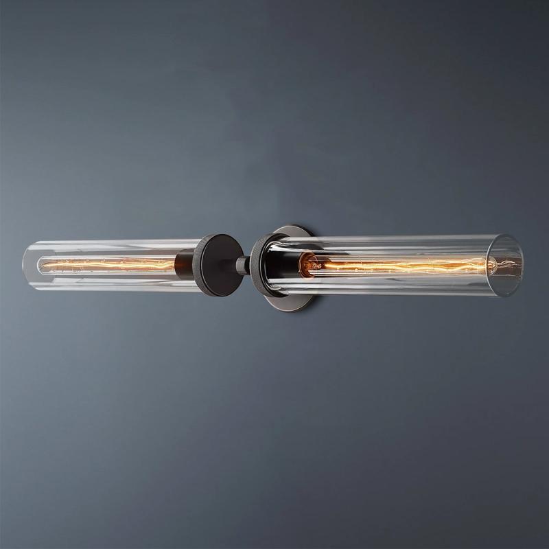 Embossed Tube Double Head Long Tube Wall Sconce-konalight