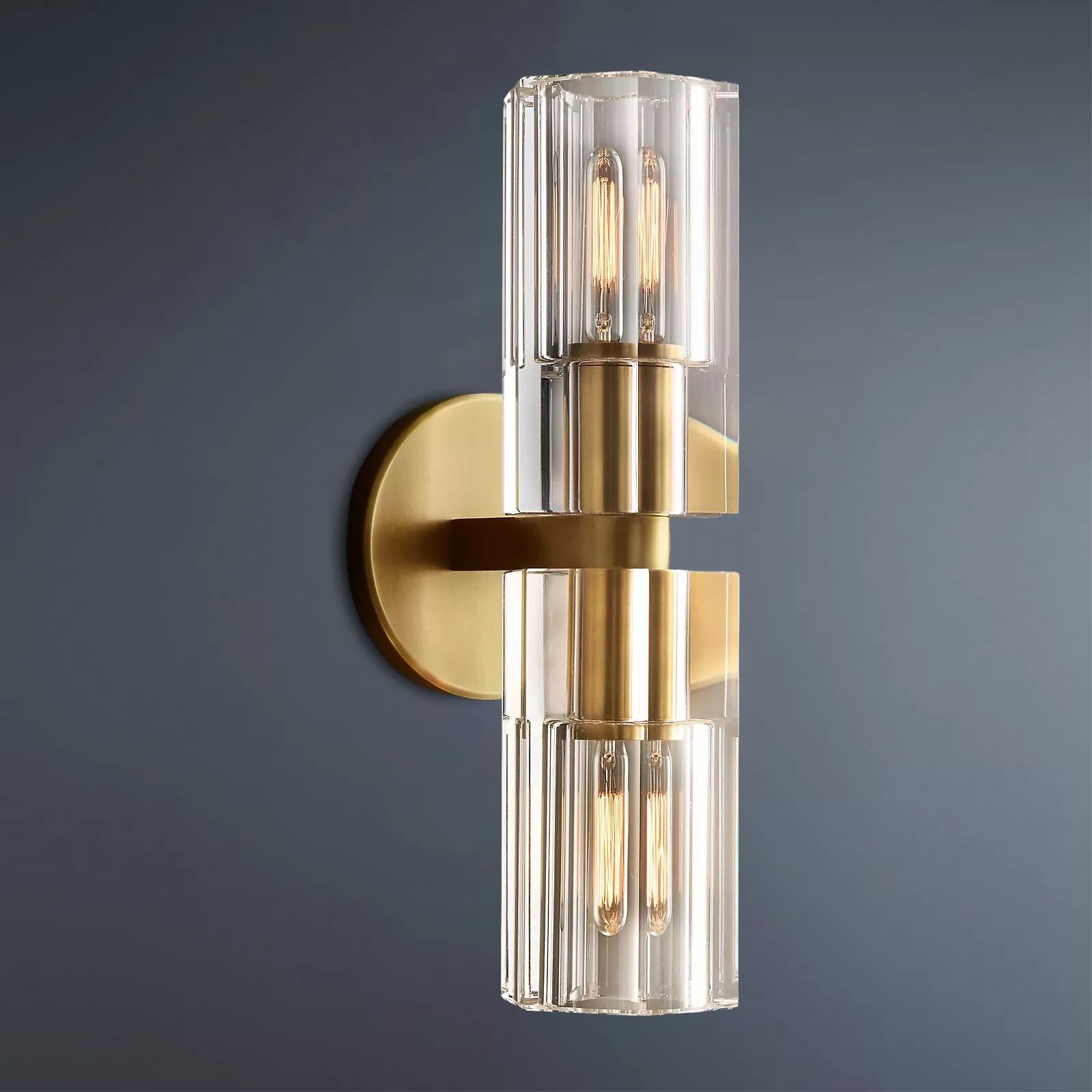 Arcachon Brass Double Head Wall Sconce-alimialighting