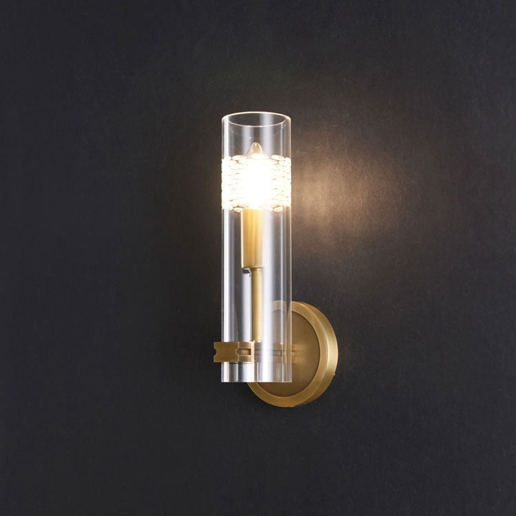 Modern Glass Tube Single Head Wall Sconce-konalight