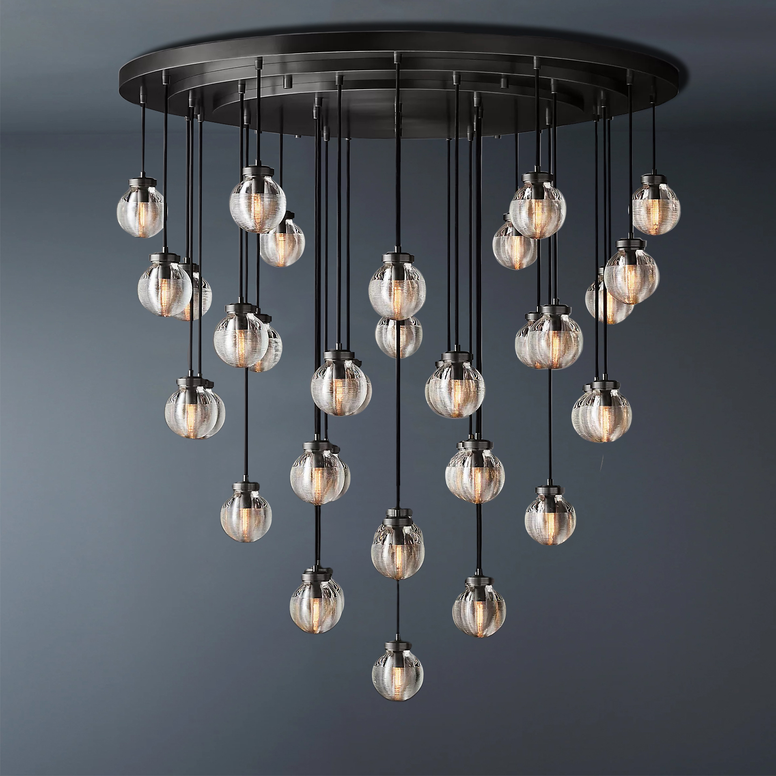 Pearl Round Chandelier Vintage Light Fixture 48"-konalight