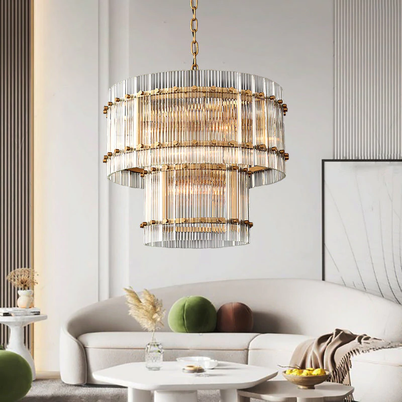 San  Modern 2-Tier Round Chandelier 22" For Living Room-konalight