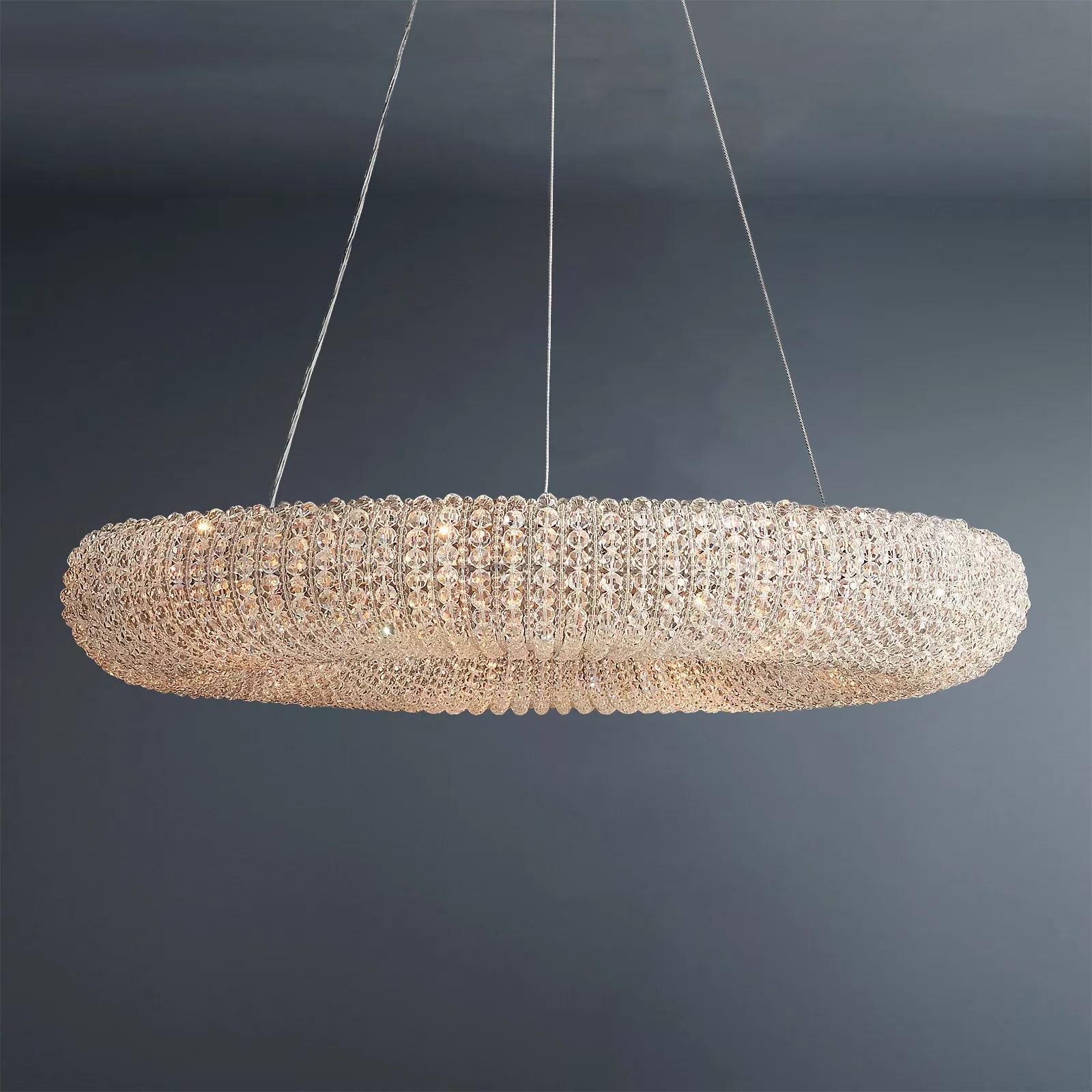 Round Halo Chandelier With Clear Crystal 32"/41"/59"-konalight