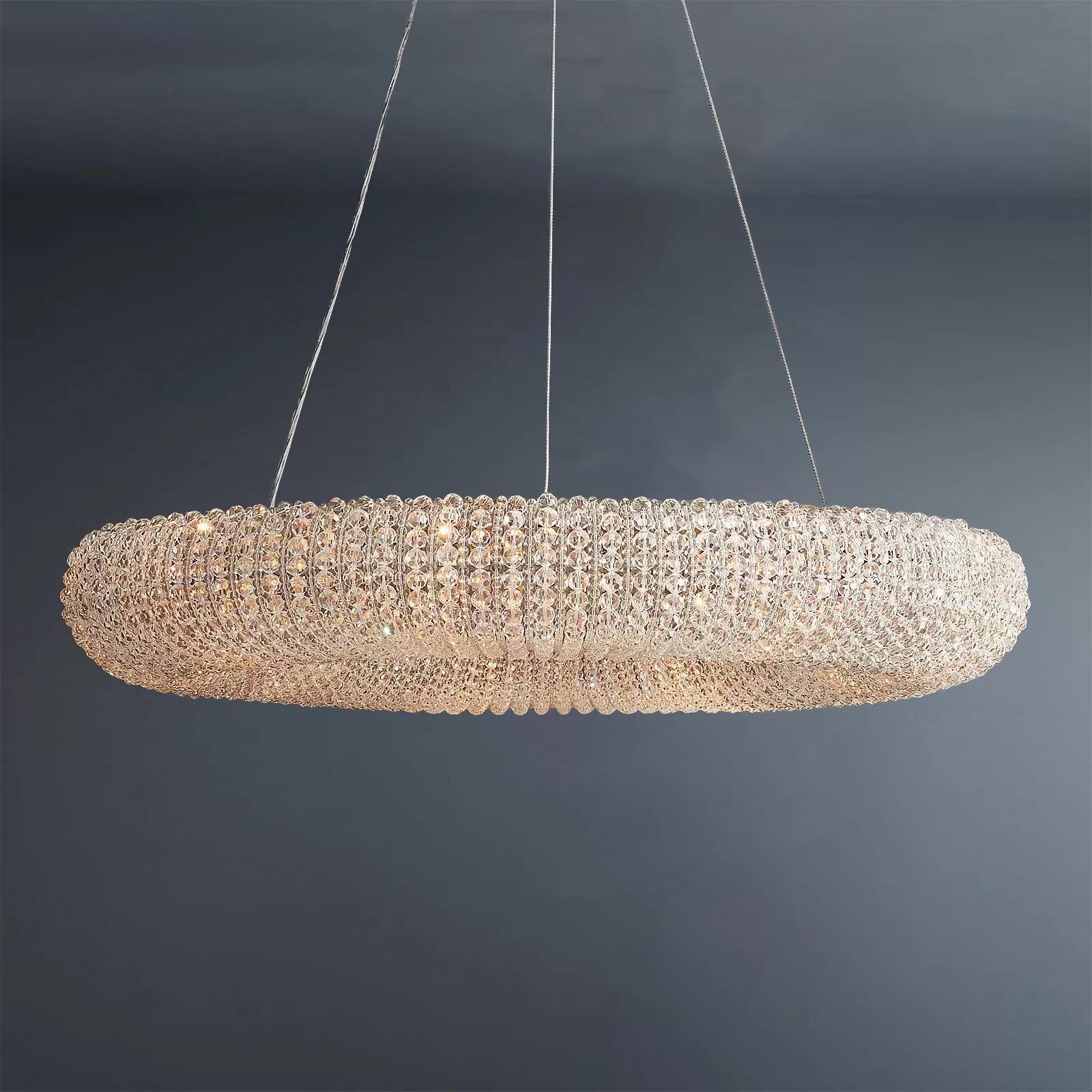Round Halo Chandelier With Clear Crystal 32"/41"/59"-Cure Lighting