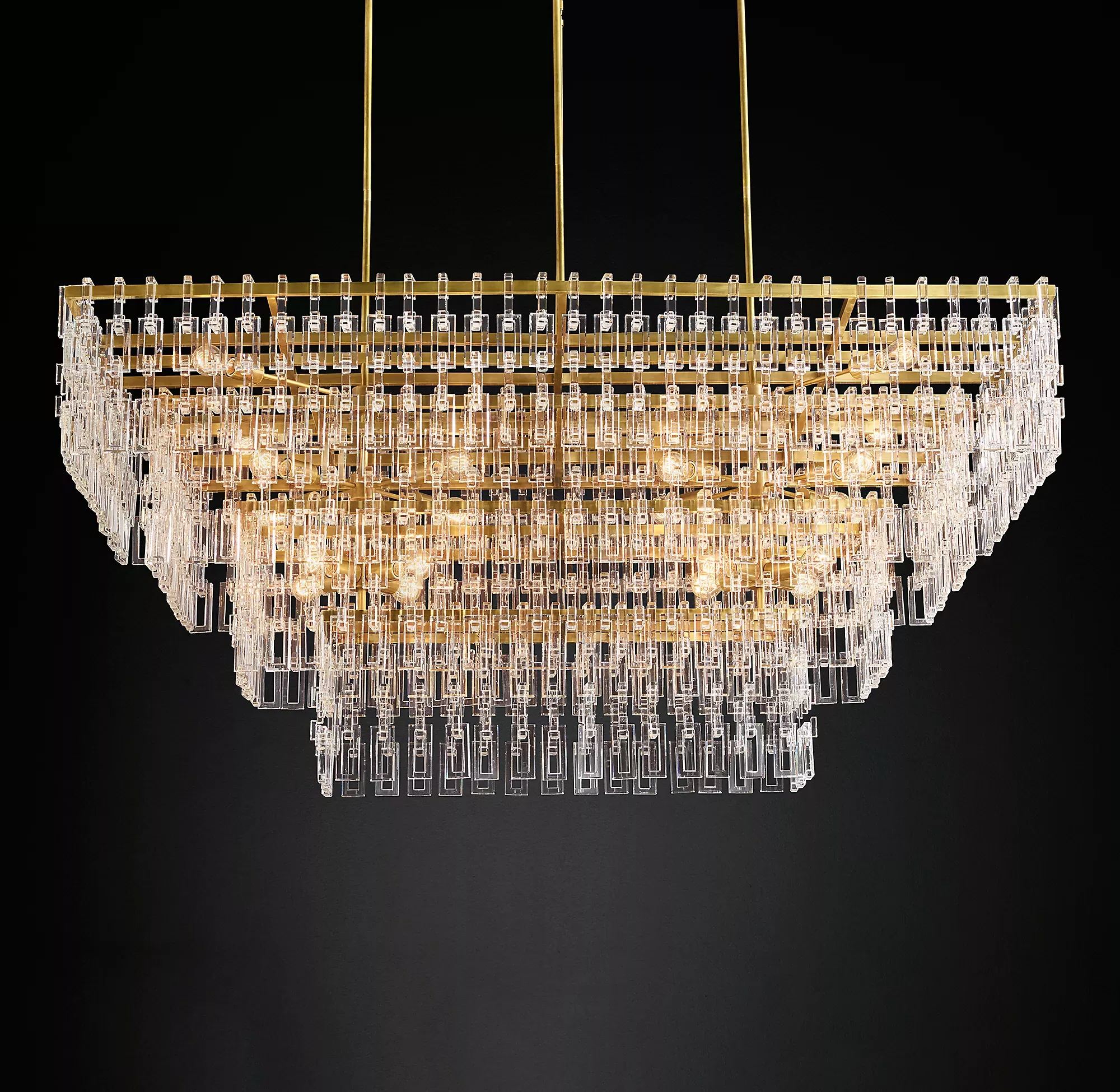 Marignan Tiered Rectangular Chandelier 72"-konalight