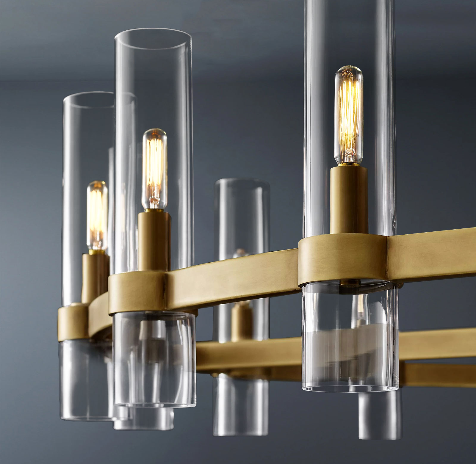 Ravelle Round Minimalist Glass Chandelier 60"-konalight