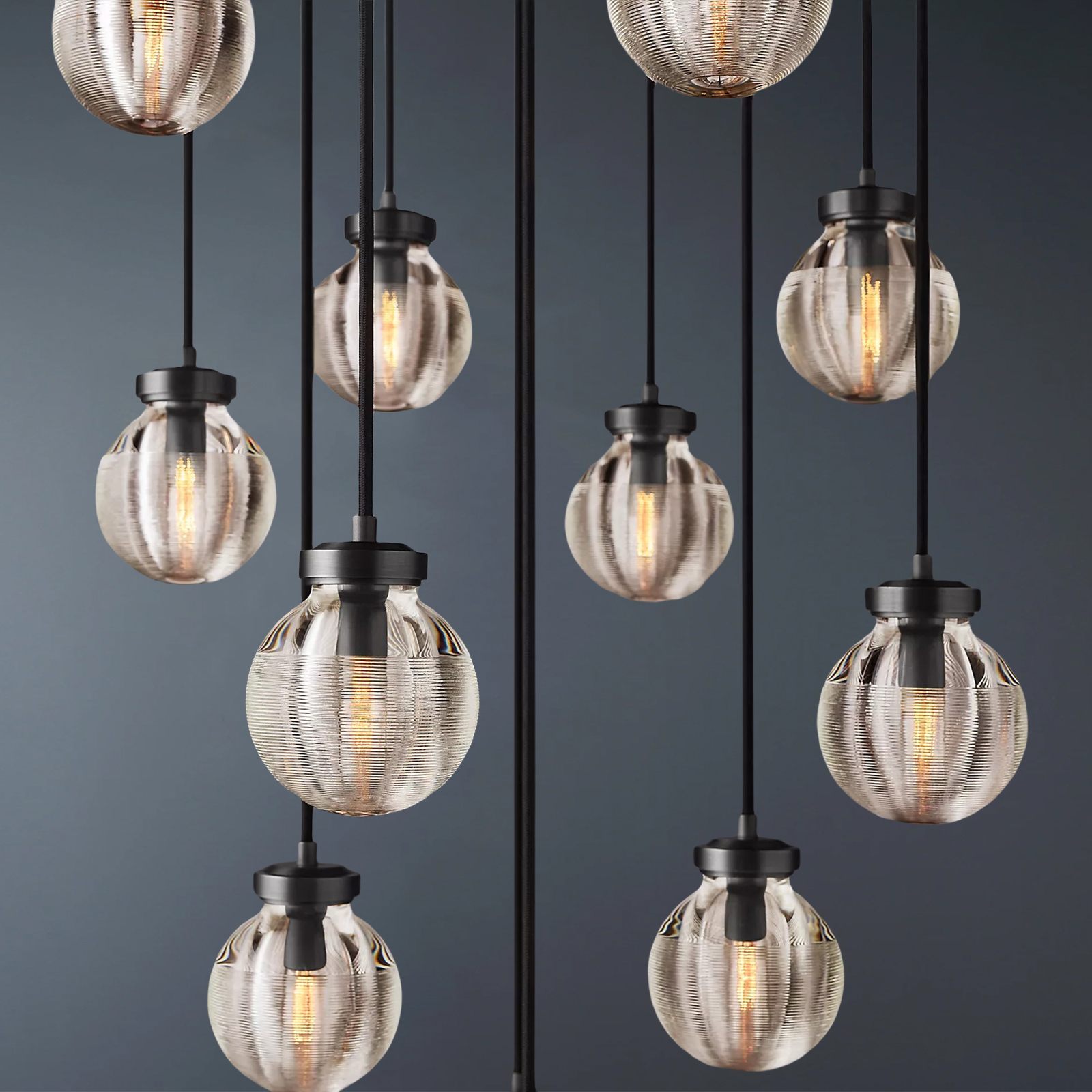 Pearly Round Chandelier Vintage Light Fixture 22"-konalight