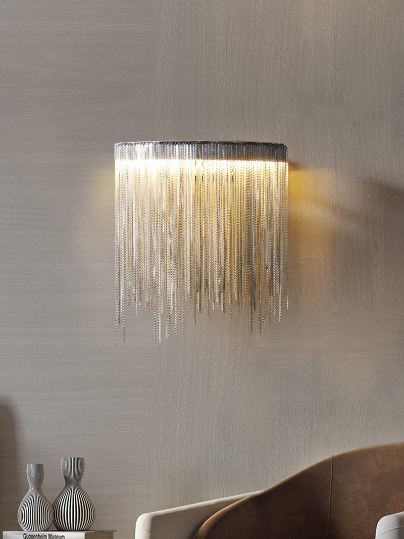 Modern ARC Aluminum Chain Wall Sconce-konalight