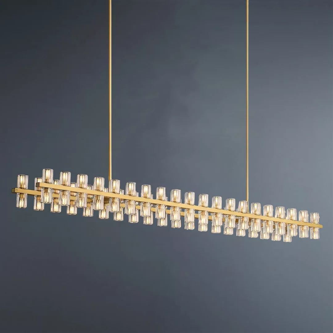 Arcachon Wine Glasses Led Rectangular Crystal  Chandelier 72"-konalight