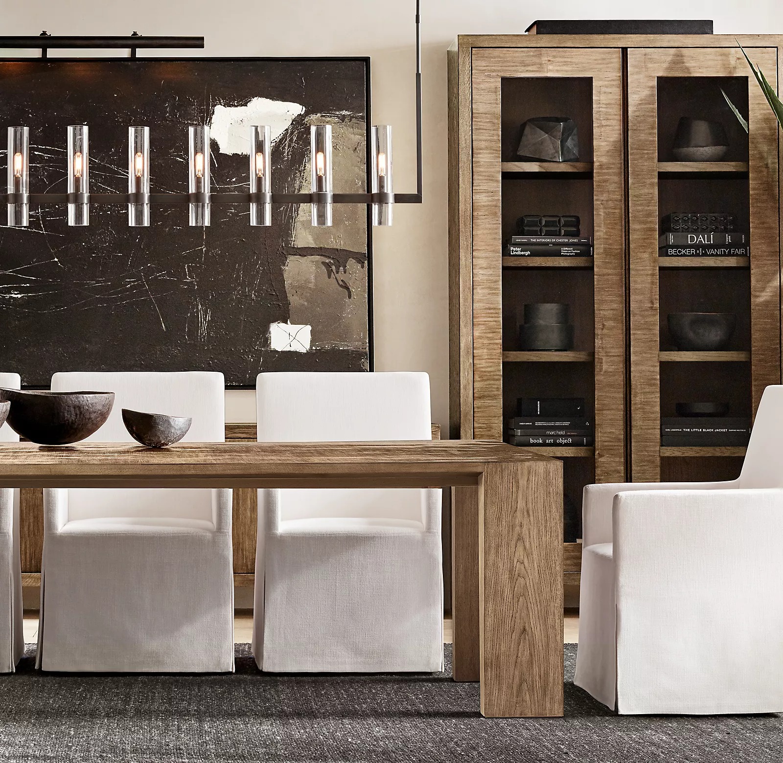 Ravelle Linear Glass Chandelier 71"-konalight