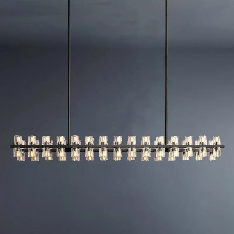 Luxury Crystal Linear Chandelier 60-Light 54"-konalight