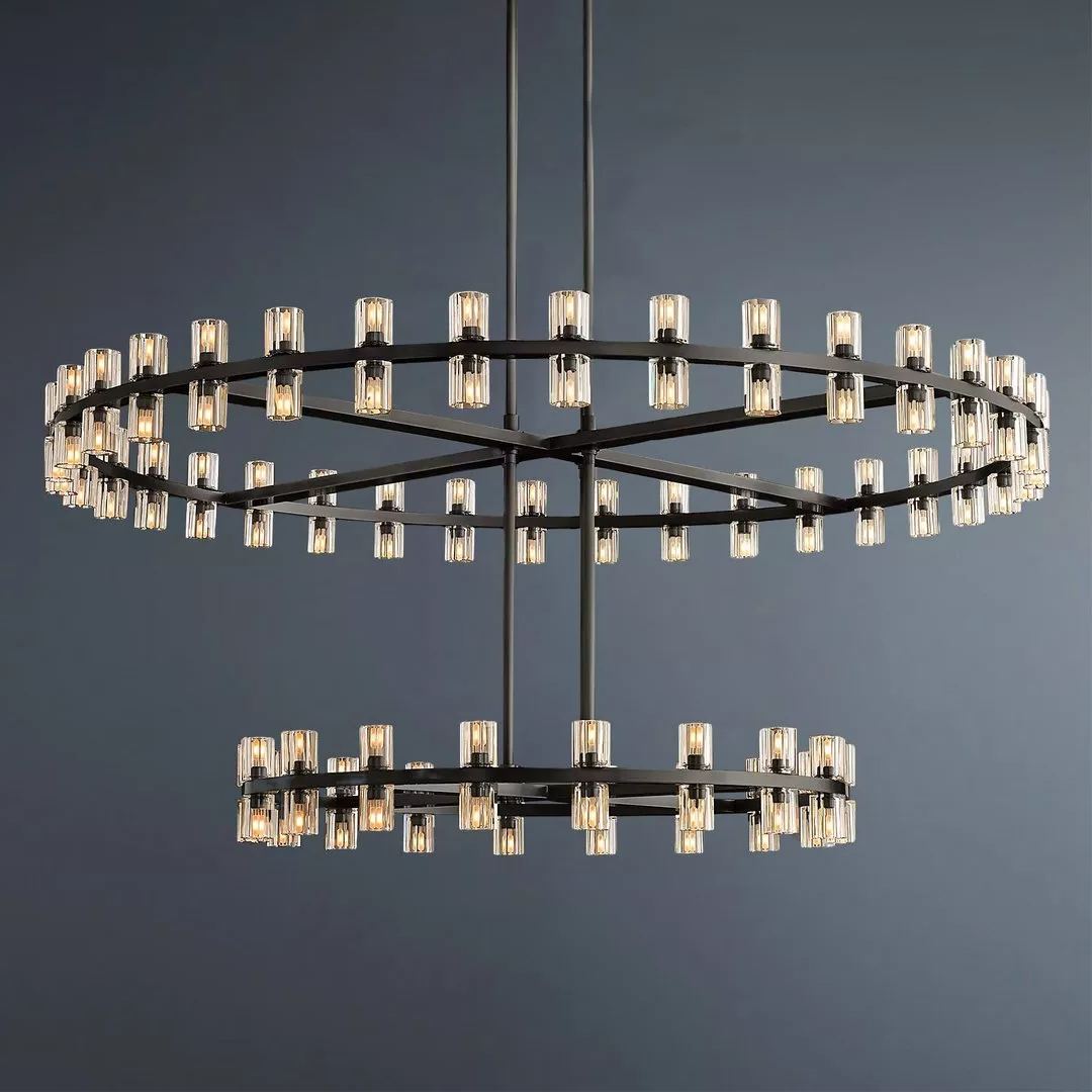 Arcachon Led Round Two-tier Chandelier 60"-konalight