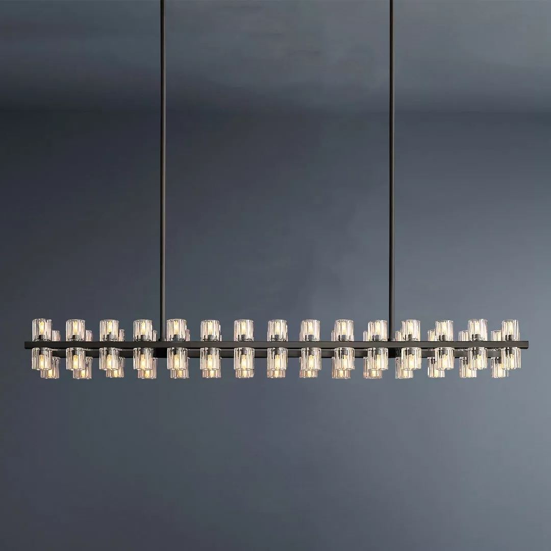 Arcachon Led Rectangular Crystal  Chandelier 54"-konalight