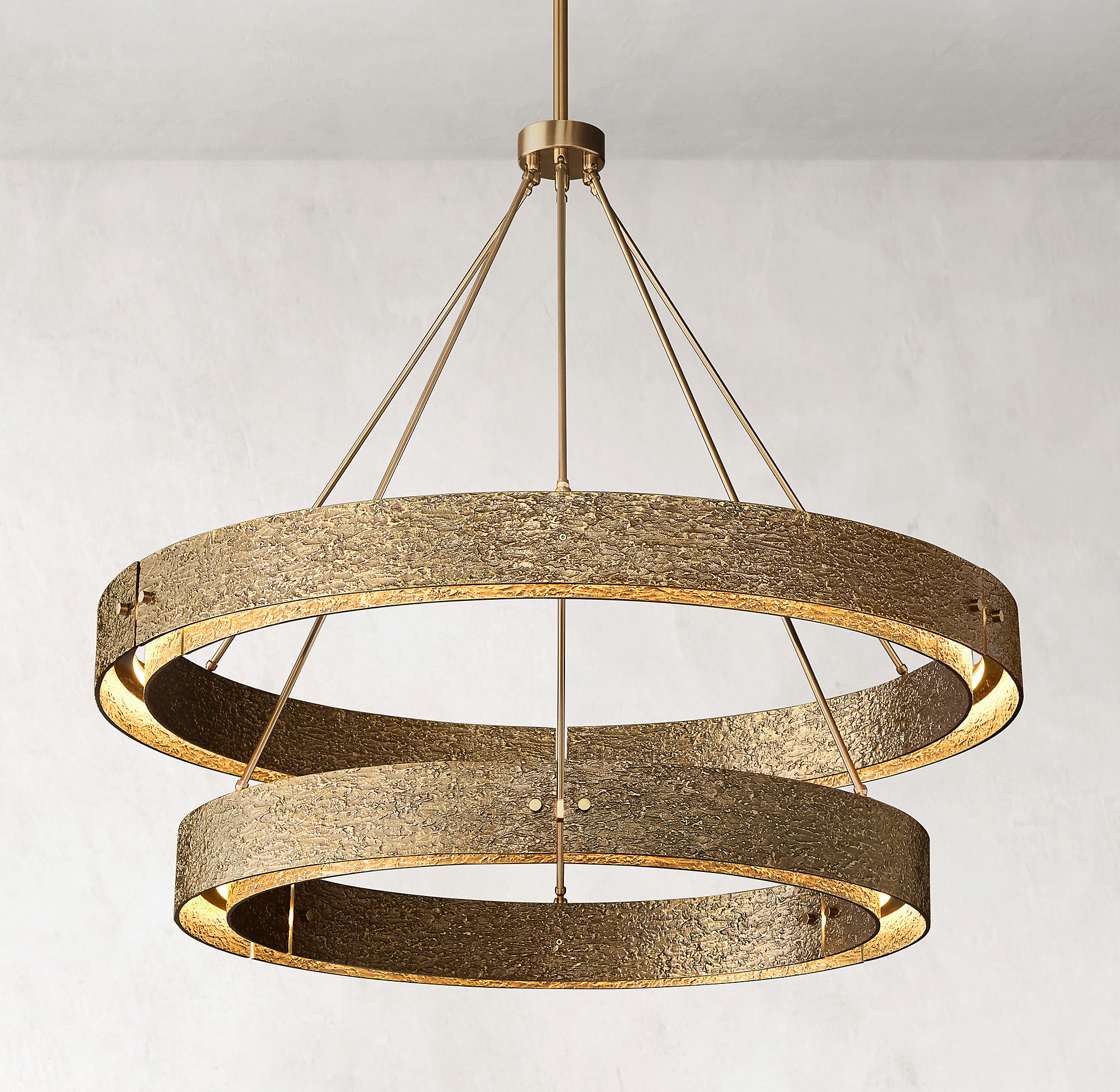 Vouvray 2-tier Round Brass Chandelier D60"-Cure Lighting