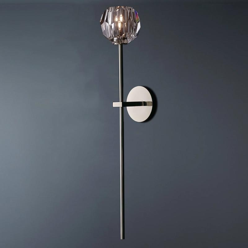 Boule De  Long Rod Crystal Wall Sconce-konalight
