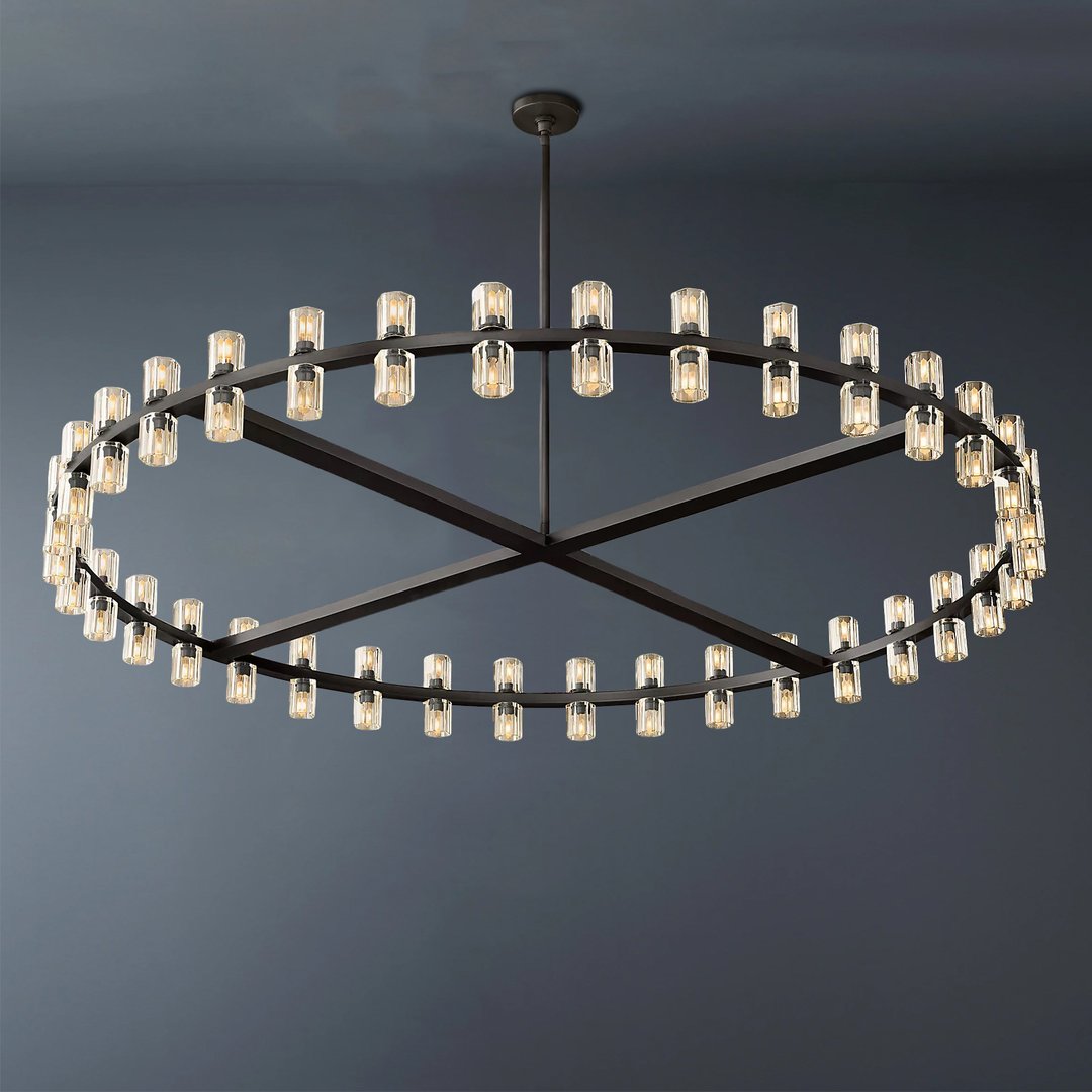 Arcachon Wine Glasses Led Round Crystal  Chandelier 60" -konalight