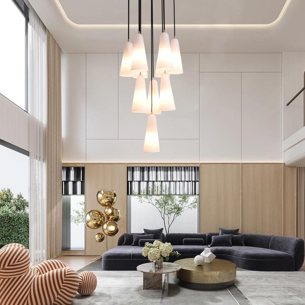 White Ceramics Round Chandelier 18"-konalight