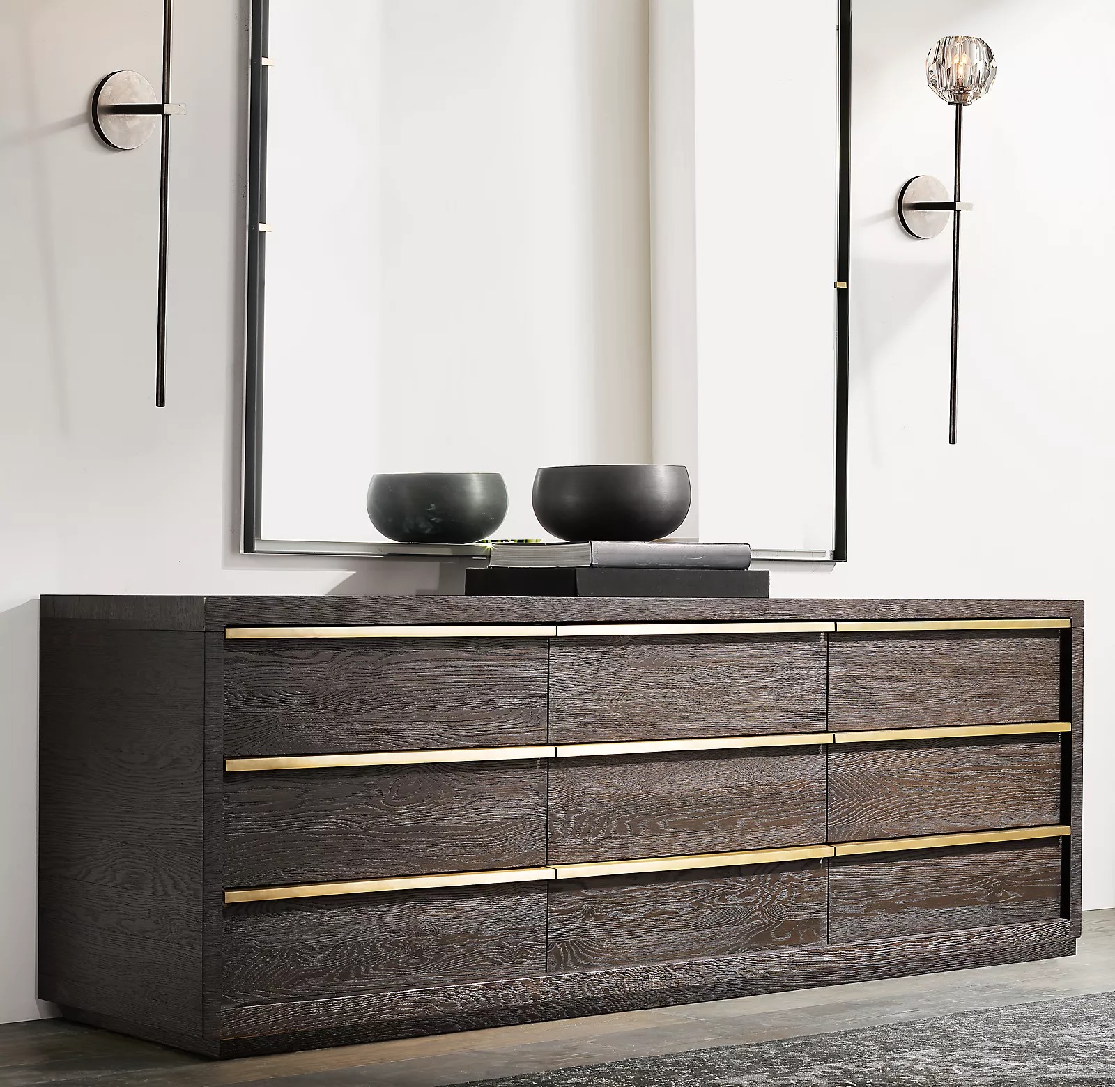 Boule De Crystal Ball Clear/Smoke Glass Grand Wall Sconce-konalight