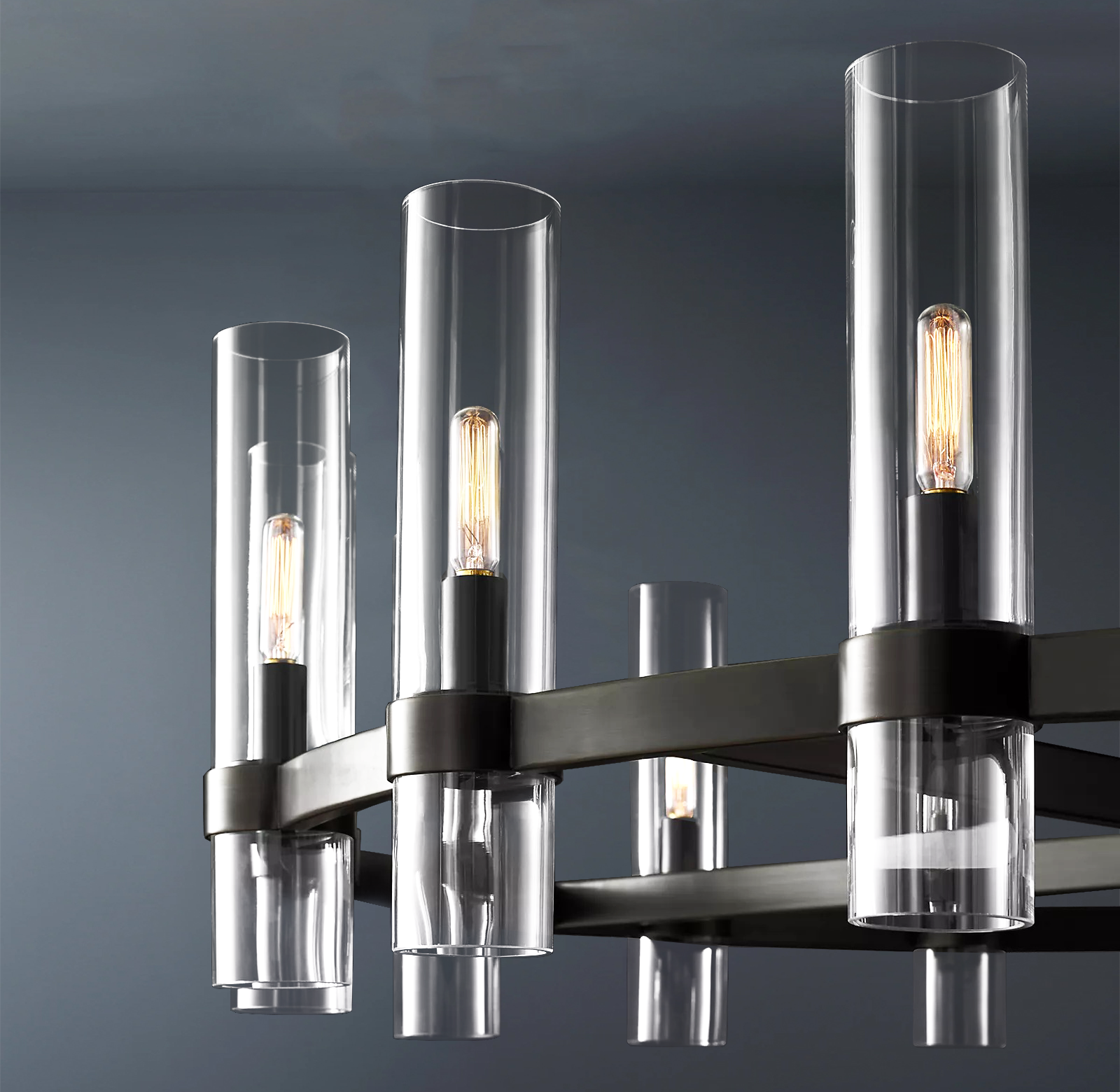 Ravelle Round Minimalist Glass Chandelier 30"-konalight