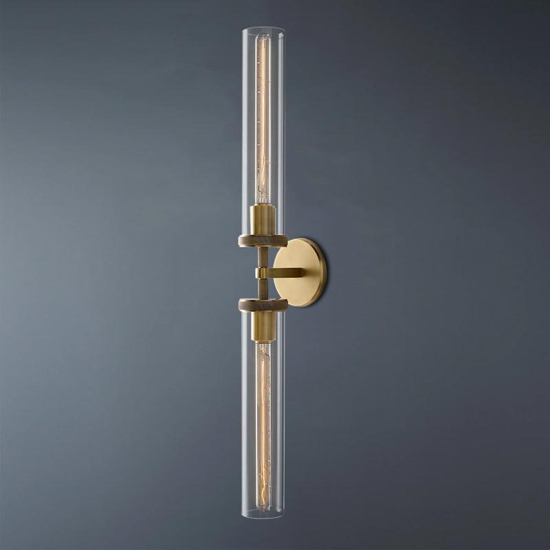 Embossed Tube Double Head Long Tube Wall Sconce-alimialighting