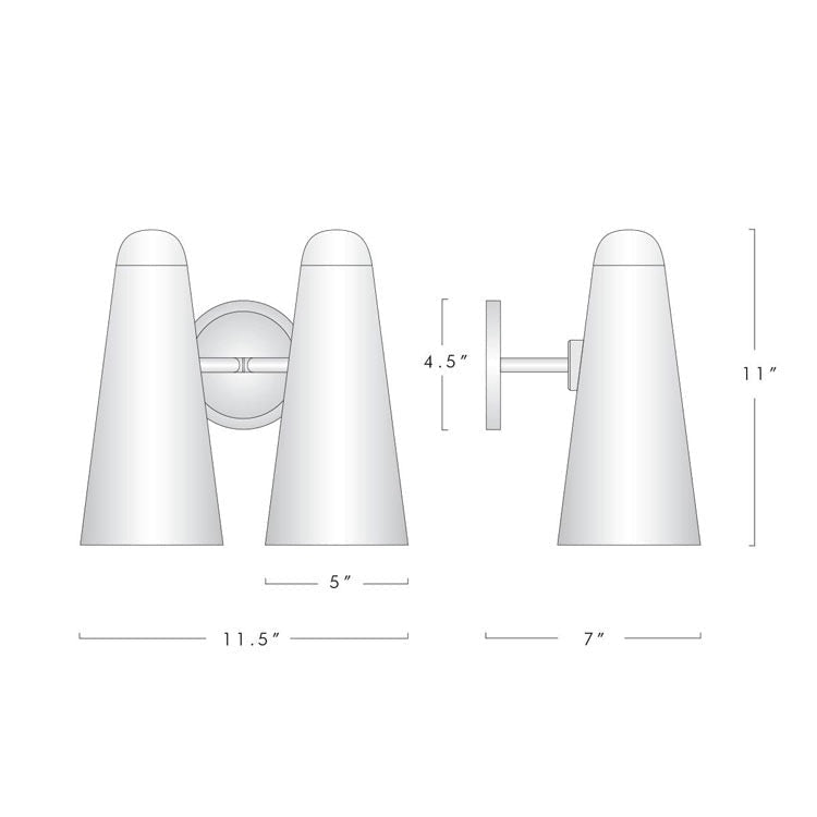 Moden White Ceram Double Shade Wall Sconce-konalight